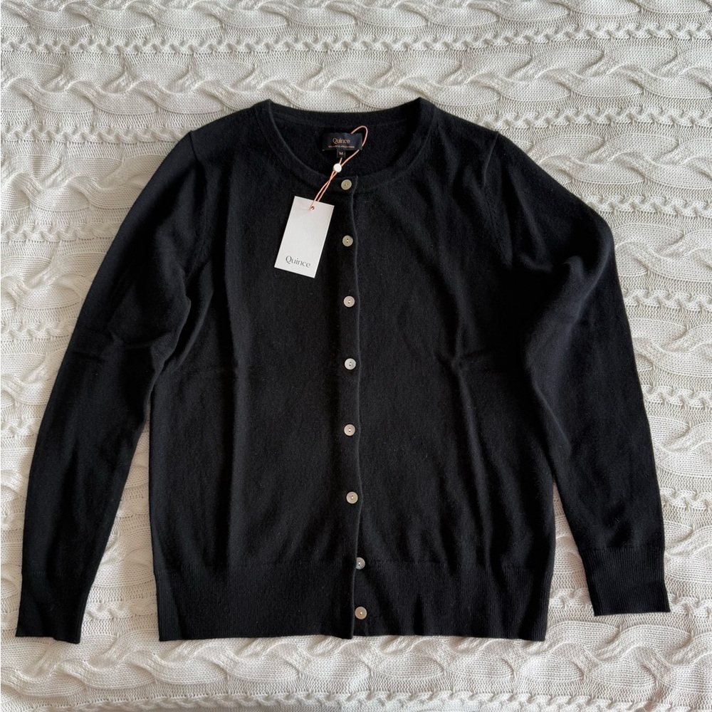 Quince 100% Cashmere Cardigan, 
size M, Black